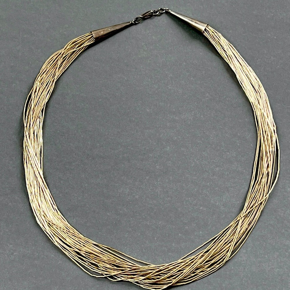 Vintage Navajo Liquid Silver Necklace